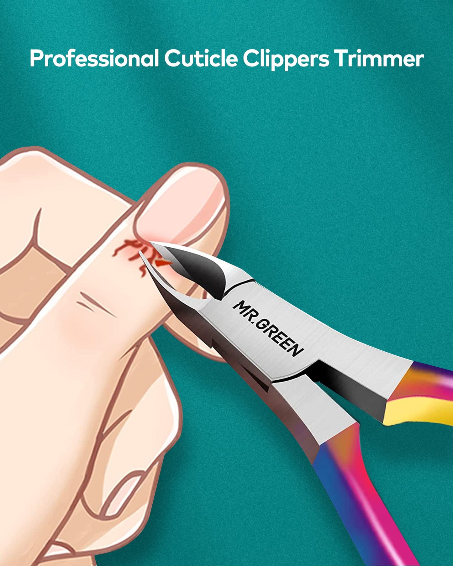 Cuticle Trimmer with Cuticle Pusher,Cuticle Nipper Professional Stainless Steel Cuticle Cutter,Sharp Durable Pedicure Manicure Tools for Fingernails and Toenails