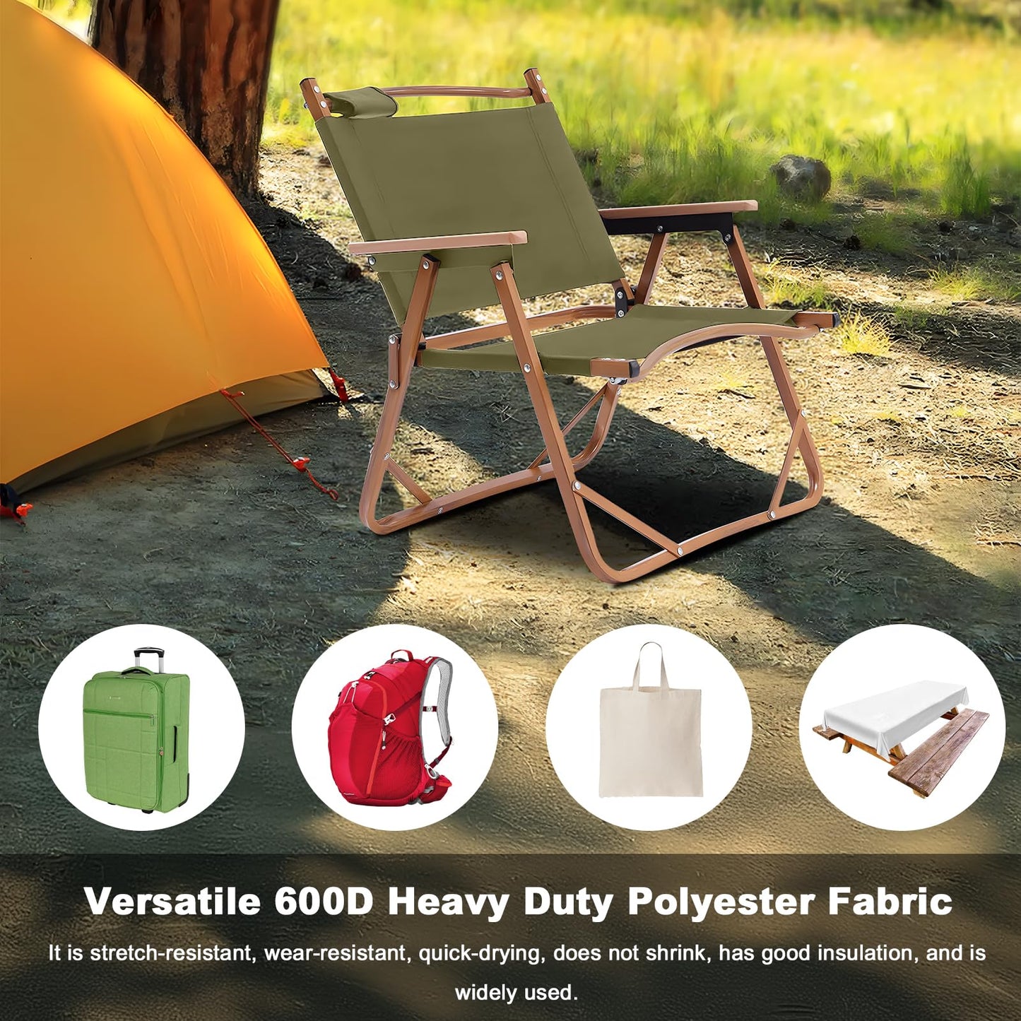 Waterproof Canvas Fabric by The Yard 58inch 600D Upholstery Material Polyester Fabric Outdoor Water Resistant Fabric for Sewing Chair Patio Cushion Purse Bag Interior, Pre Cut 1 Yard Olive Green