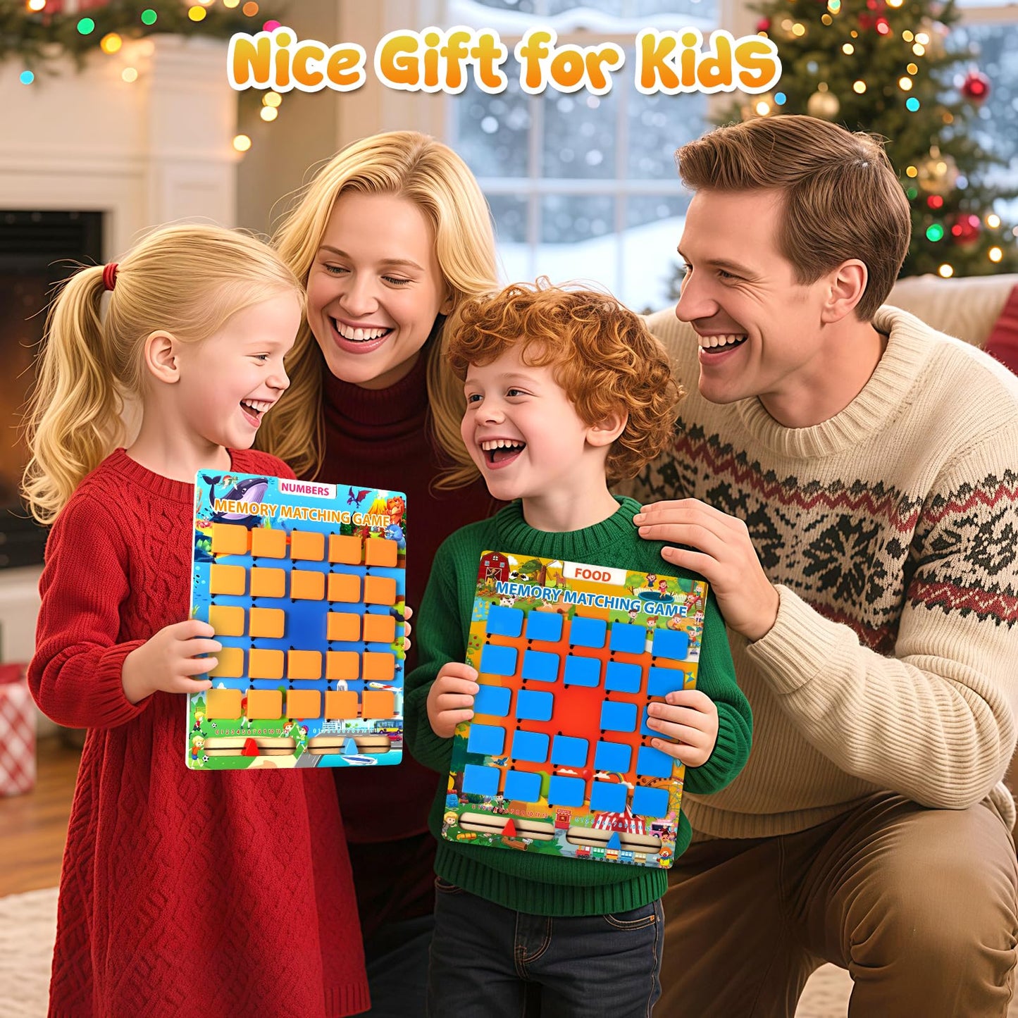 2 Pack Matching Memory Game for Kids Age 3 4 5 6 7 8 Years Old, Travel Toy for Toddlers Boys Girls, Road Trip Travel Essentials for Kids, Airplane/Car/Camping Activity, Ideal Christmas, Birthday Gifts