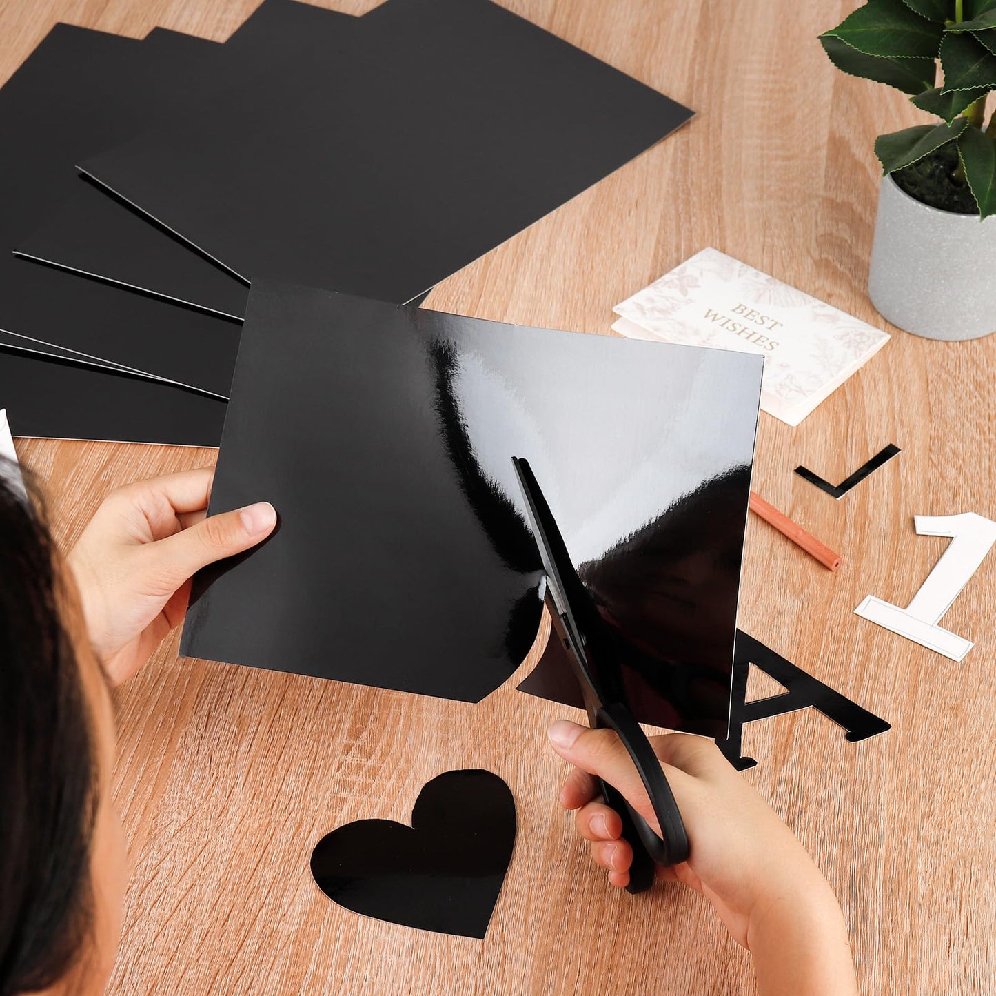 60 Pack Metallic Paper Sheets Black Foil Mirror CardStock Shimmering Paper 250gsm/92lb For Decorative, Weddings & Birthdays Invitations, Cardmaking & Paper Crafts Size 8.5" x 11" (Black)