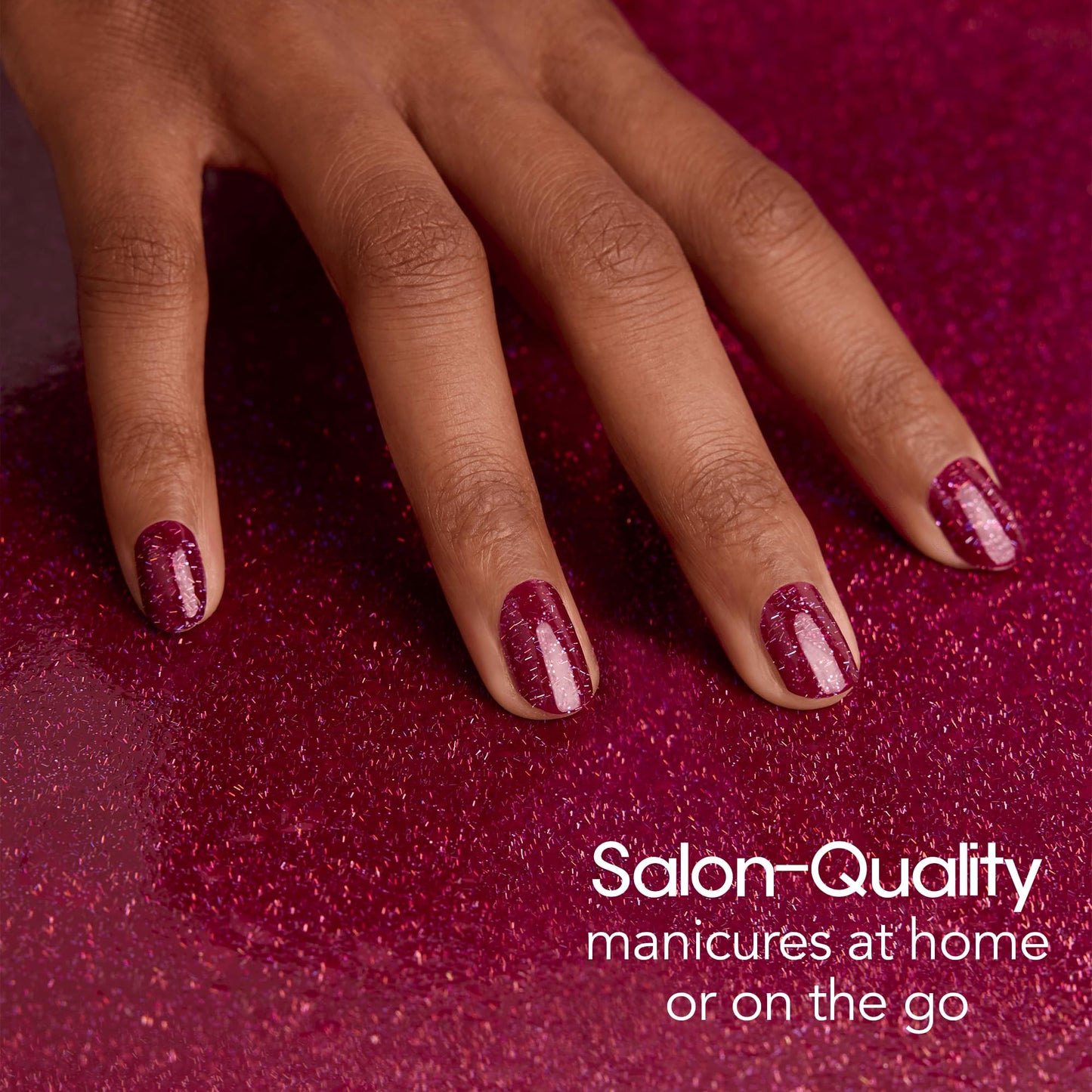 Color Street Divine Matter Nail Strips - Boysenberry Shade with Galaxy Glitter & Holographic Tinsel - 16 Double-Ended Polish Strips for a Dazzling Finish, Shifting Colors & Depth with Every Movement