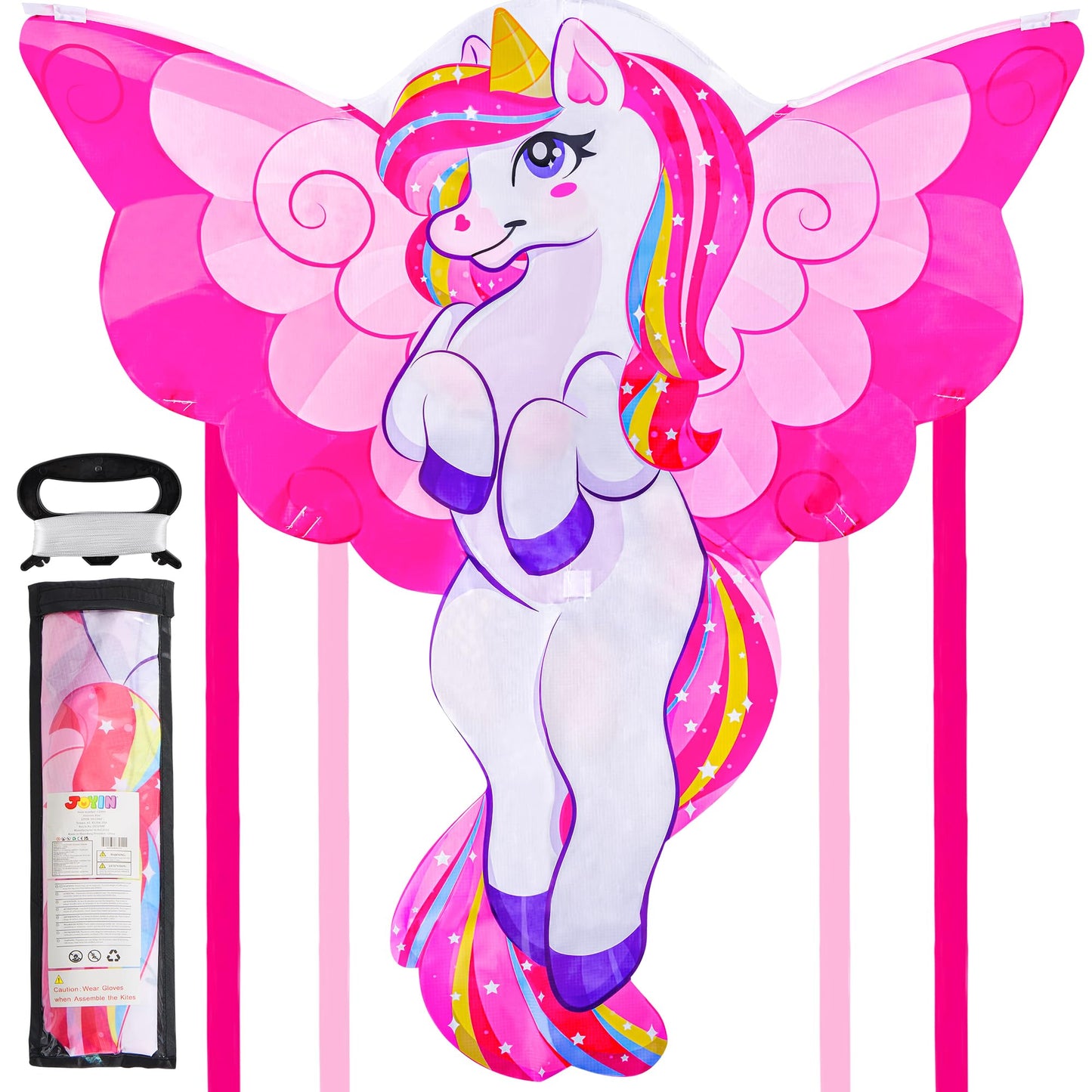 JOYIN 43.3'' Giant Unicorn Kite Easy to Fly for Kids and Adults with 262.5 ft String, Large Beach Kite for Outdoor Games and Activities