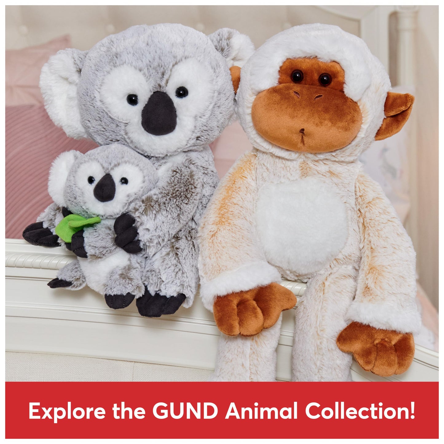 GUND Zozo the Koala Bear with Joey Plush, Stuffed Animal for Ages 1 and Up, Gray/White, 10”