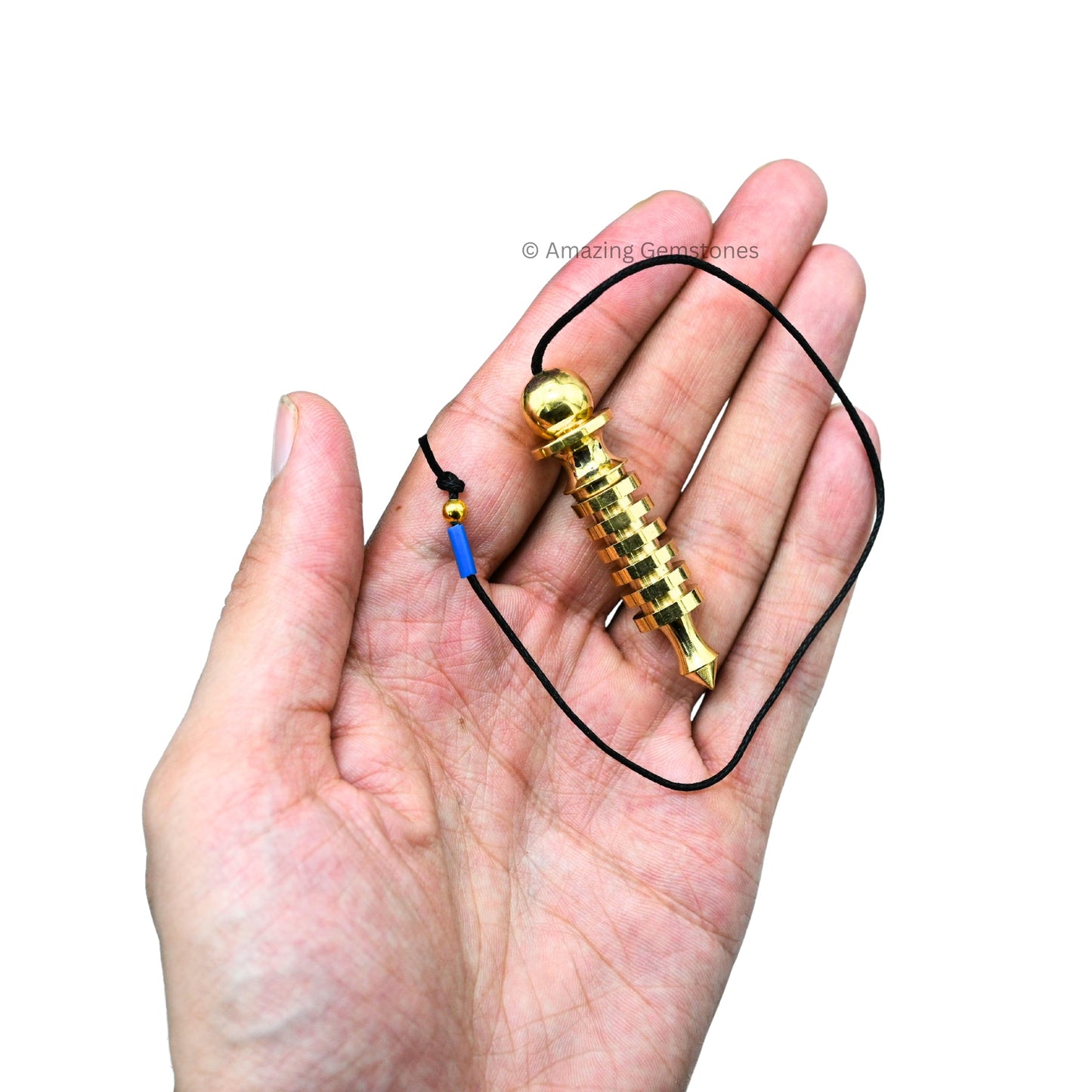 Amazing Gemstone Healing Metal Pendulums for Divination, Gold 6 Ring ISIS Steel Copper Pendulum High Energy Pendulo de Bronce Pendulos de Mesa MP31