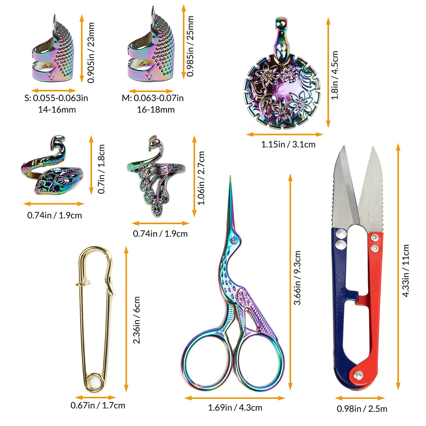 Embroidery Scissors Kit, 11 in 1 Portable Sewing Tool Set with Case, Supplies for Lovers, Home, Travelers, Adults, Beginners