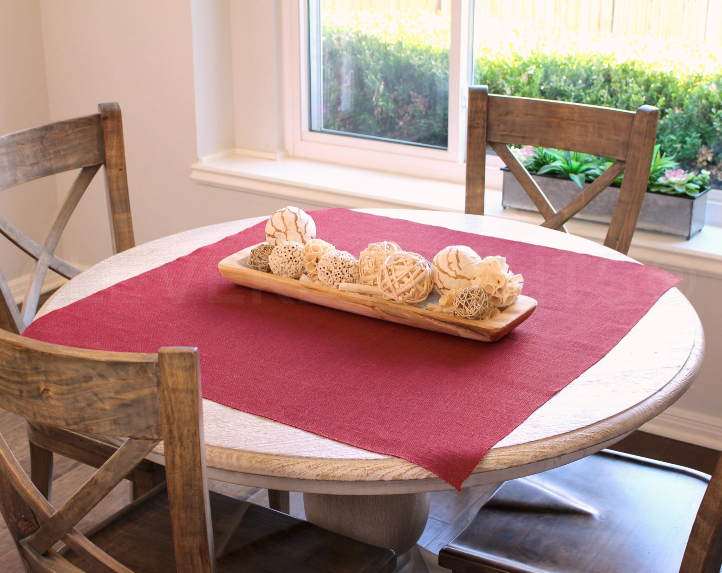 CleverDelights 36 Inch Red Burlap Squares - 4 Pack - 100% Jute Burlap Fabric - Finished Edges - 36" x 36"