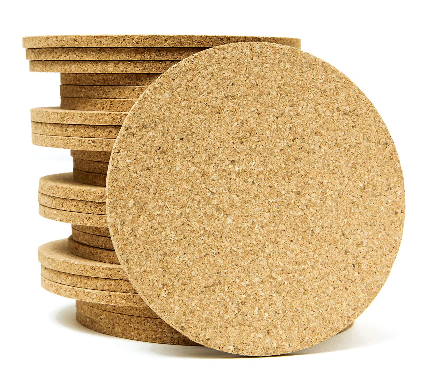 Cork Coasters for Drinks - 30 Pack Blank Round (90mm x 3.5mm) for Laser Engraving, Hot Mug Safe & Non-Slip Surface - Bulk DIY Coasters for Wedding, Coffee Bar, Home Decor - FP FAITHFUL PANDA