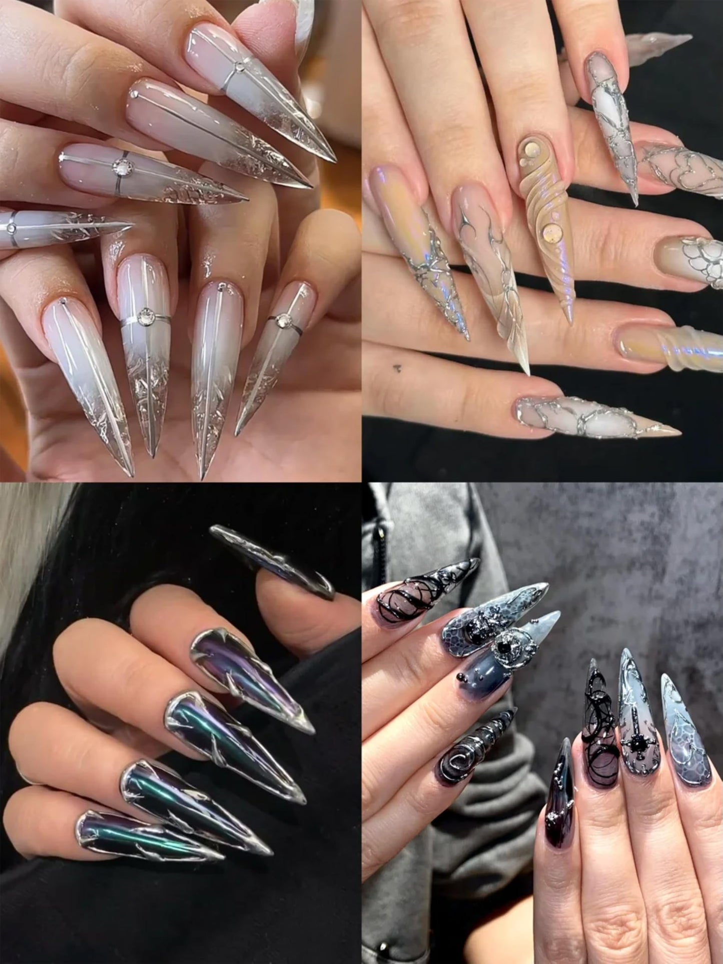 480PCS Nail Tips Clear False Nails Full Cover for Acrylic Fake Nails Kit 12 Sizes 2 Shapes Medium Coffin Medium Stiletto Pre-Shape for Salon Home DIY Gifts