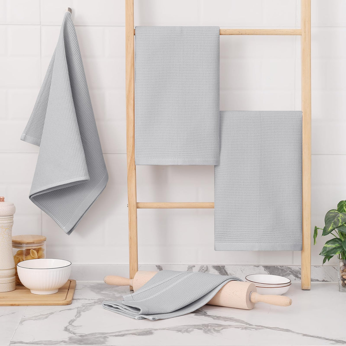100% Cotton Waffle Weave Kitchen Towels (12 Count)