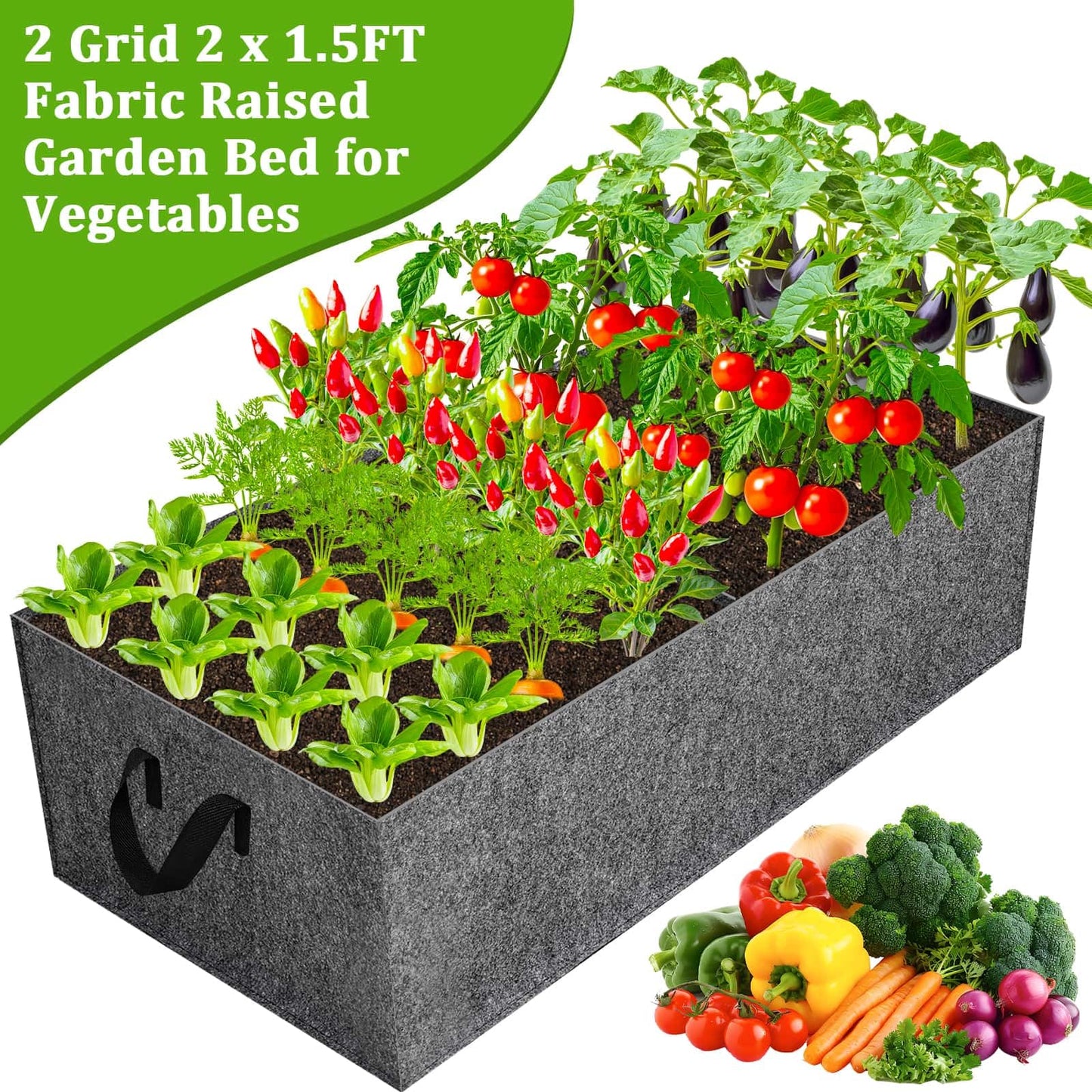Cucumber Trellis with Grow Bag, 50 x 36 Inches Reusable Garden Vegetable Trellis with Fabric Raised Bed, Climbing Net and Plant Support Clips for Greenhouse Climbing Plants
