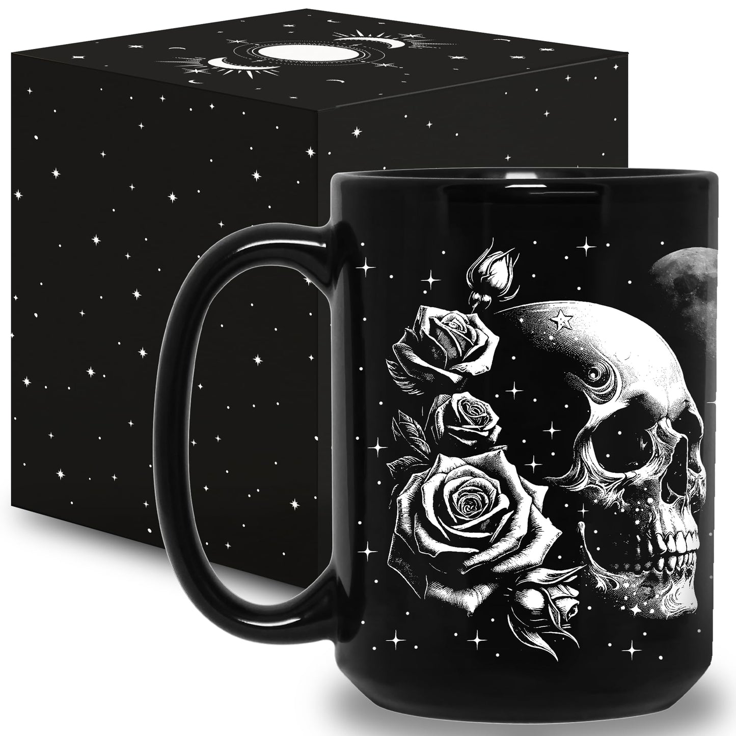 Skull Mug 15oz Goth Gift for Women - Christmas Mugs Witch Gifts for Women Skull Gifts for Men Unique - Gothic Coffee Mug - Witch, Goth Decor Christmas Cup With Skulls Cup Gothic Gift for Men, Dad, Mom