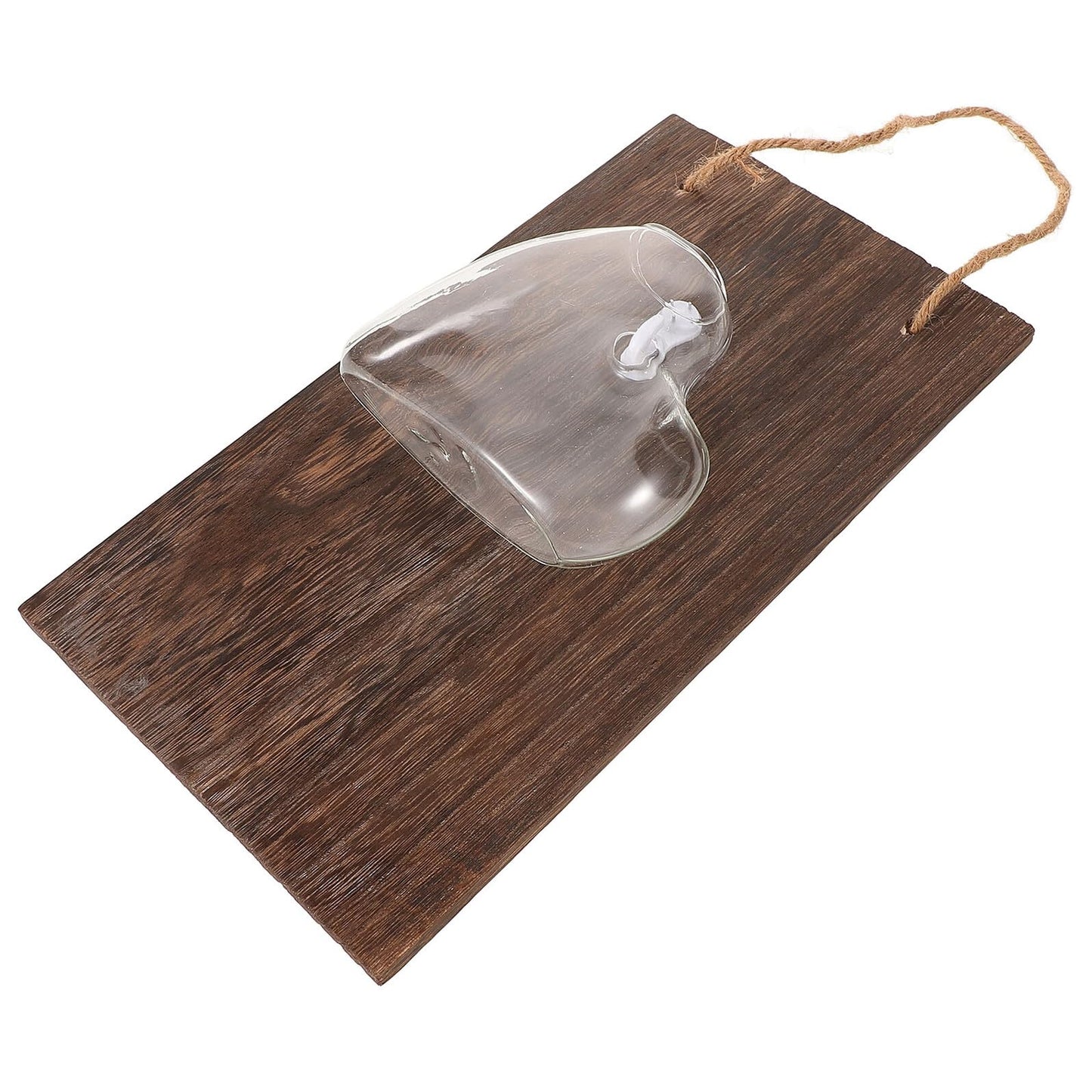 Hemobllo Wall Mounted Glass Vase Hydroponic Planter with Wooden Stand Indoor Terrarium for Table Decoration and Plant Propagation