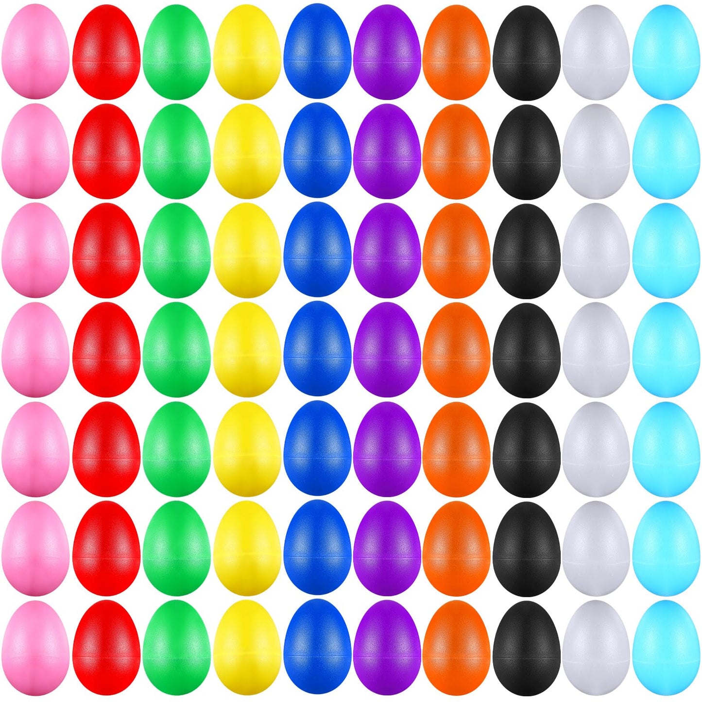 Yeshone 100 Pieces Egg Shakers Bulk Musical Instruments Percussion Maracas Egg for Kids Toys Plastic Shaker for Learning DIY Painting, Classroom Music, Rhythm(10 Color)