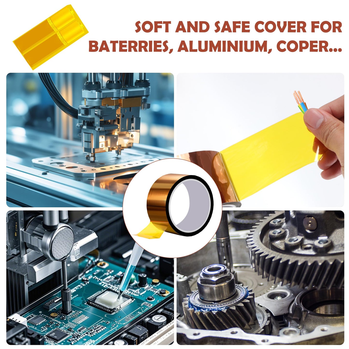XIISVINT 2 Rolls Heat Transfer Tape High-500 Fahrenheit Degree Heat Resisitant Adhesive Temperature Polyimide Tape for Soldering Electrical Masking 3D Printer Application