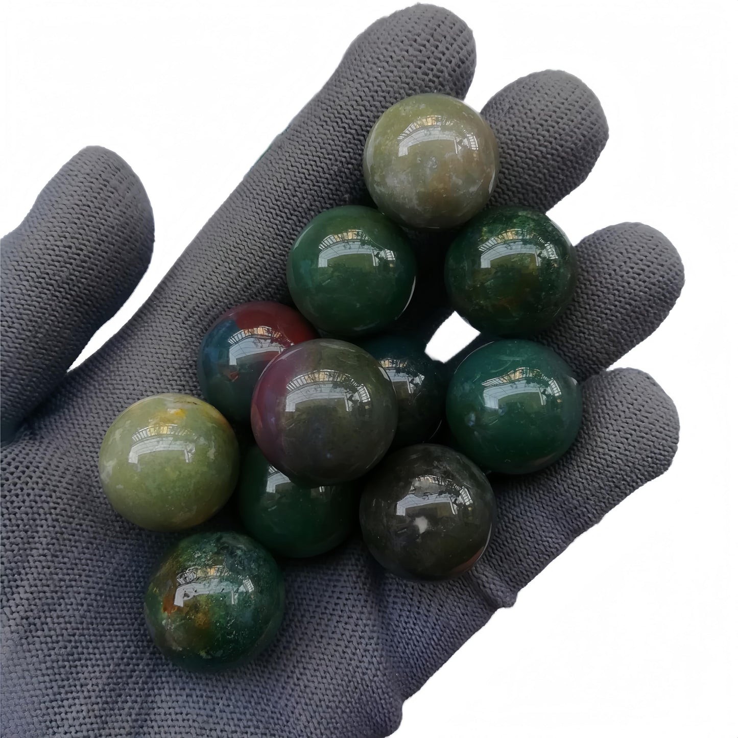 Sunshcat Natural India Agate 0.78 Inchs Crystals and Healing Stone Ball Set,Home Desktop Feng Shui Array Decoration(7 Pieces) ﻿
