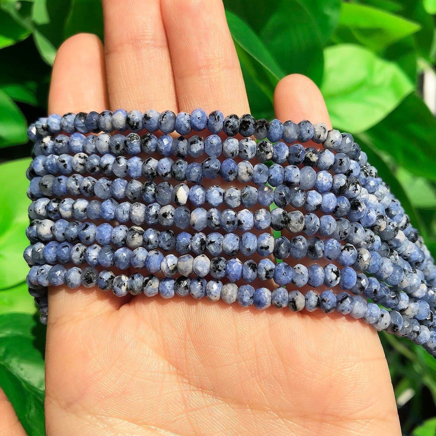 2 String 220PCS 3x5mm Natural K2 Color Beads for Jewelry Making, Songxi Facted Loose Gemstone Beads for DIY Bracelet Necklace Making Supplies with Energy Healing Chakra Power