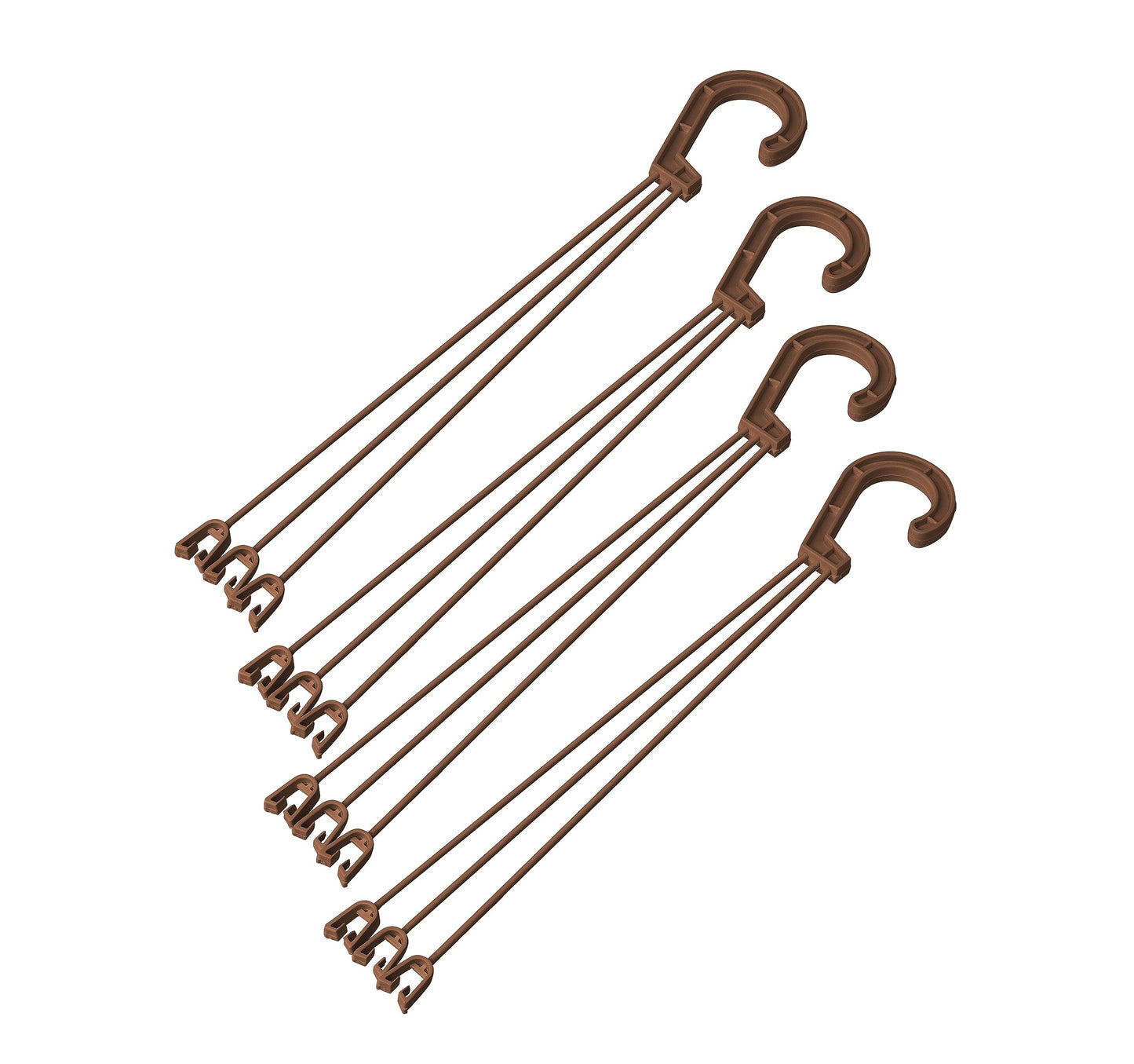 OFXDD Plant Hanger, 4 Pcs - Flower Hanging Planters for Indoor and Outdoor Plants - Plastic Plant Holder with Hooks, Brown