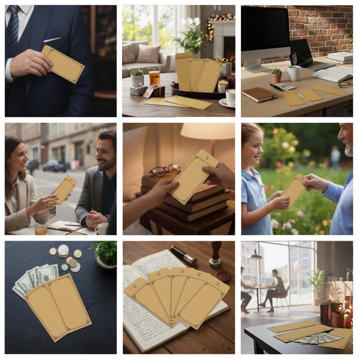 Envelex 100 Pack Brown Cash Envelopes with Black Pen, 3.2" x 6.6" 130 GSM Paper Envelopes with Gummed Flap for Seed Packets, Key Envelopes, Jewelry, Ticket Envelope & Small Parts