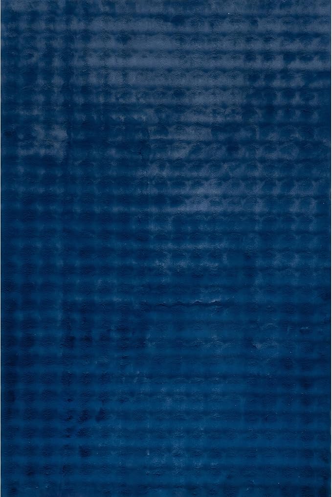 nuLOOM Jeni Navy, 3'9" x 6', Solid Faux Rabbit, Fluffy and Cozy, High Traffic, Stain Resistant, Easy Clean, Durable Washable Area Rug for Bedroom, Living Room, Dining, Den, Foyer, Entryway