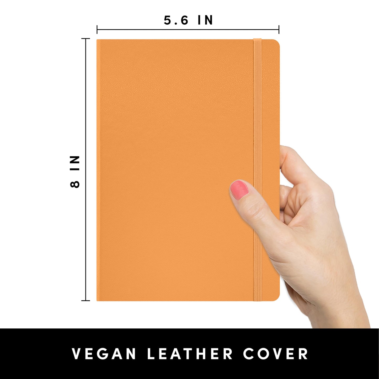 PAPERAGE Lined Journal Notebook, (Marigold), 160 Pages, Medium 5.6 in x 8 in - 100 GSM Thick Paper – Hardcover Journaling Notebook for Work, School & Note Taking
