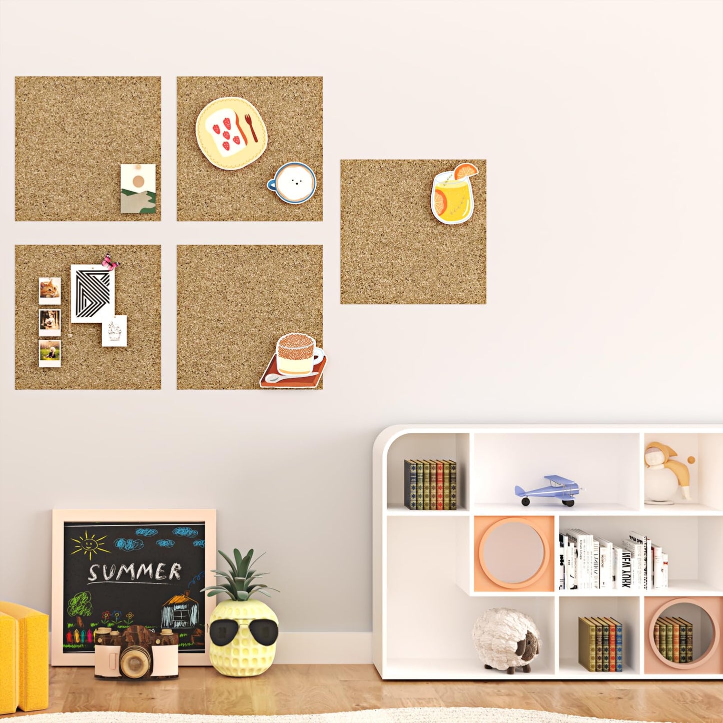 WESTICK Self Adhesive Cork Roll 1/8" Thick Natural Cork Wallpaper Peel and Stick Bulletin Boards for Walls Decorative Removable Corks Sheet for Home Office DIY Crafts Drawer Shelf Liner 17.3"x80" 3MM