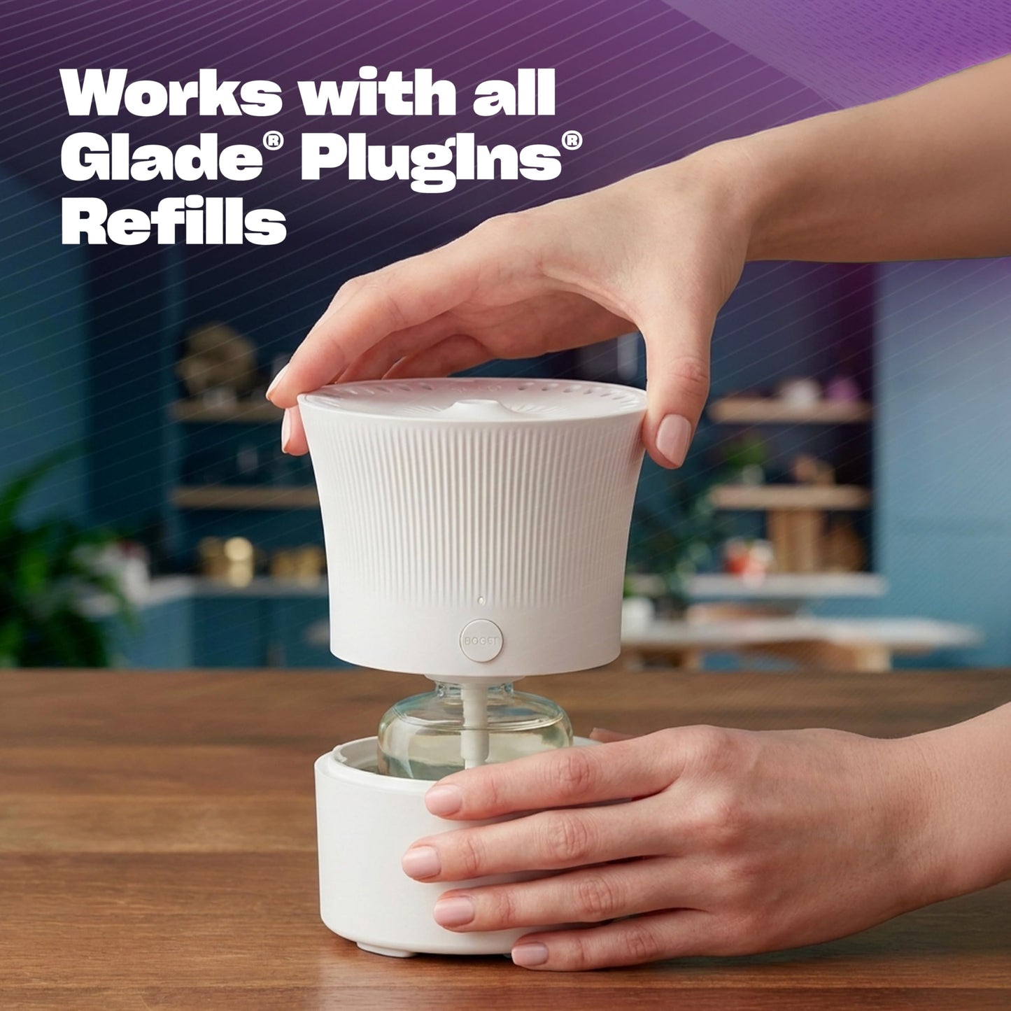 Glade Scent Flow PlugIns Air Freshener, Clean Linen, 1 Device + 4 Refills, 2.61 fl oz