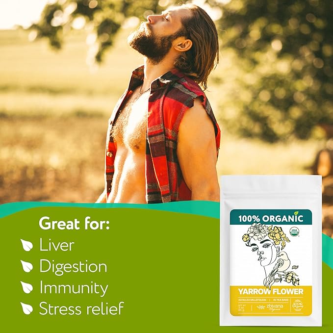 Organic Yarrow Tea (40 Tea Bags) - Support Immune Function, Digestion, Relaxation - Women's Tea for Healthy Cycle and Emotional Balance - Te de Milenrama