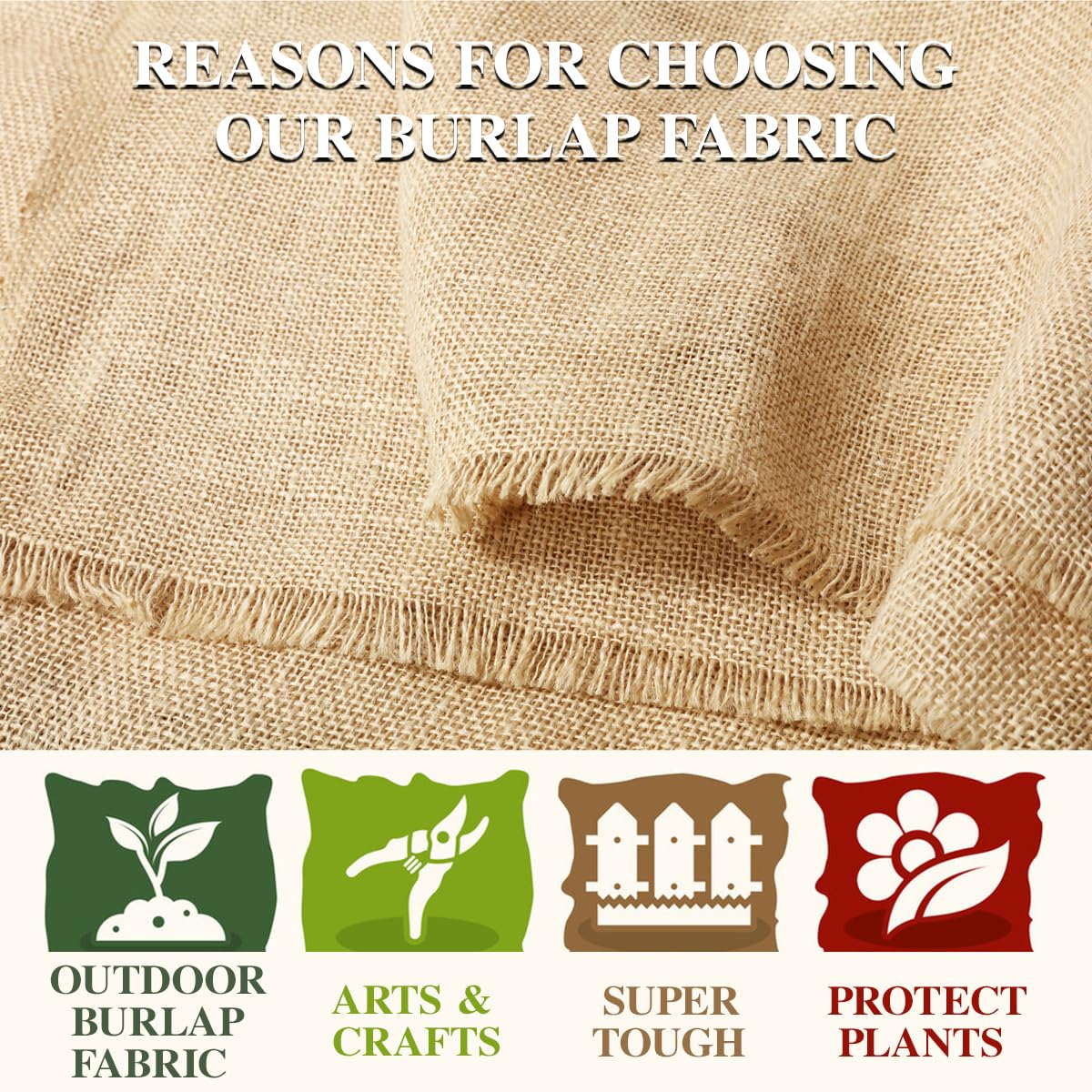 Hortifan Burlap Fabric Roll, 40" x 15 Feet Burlap Garden Fabric Natural Jute for Decorations, Crafts, Weddings, Table Runner, Landscaping, Plants & Tree Covering