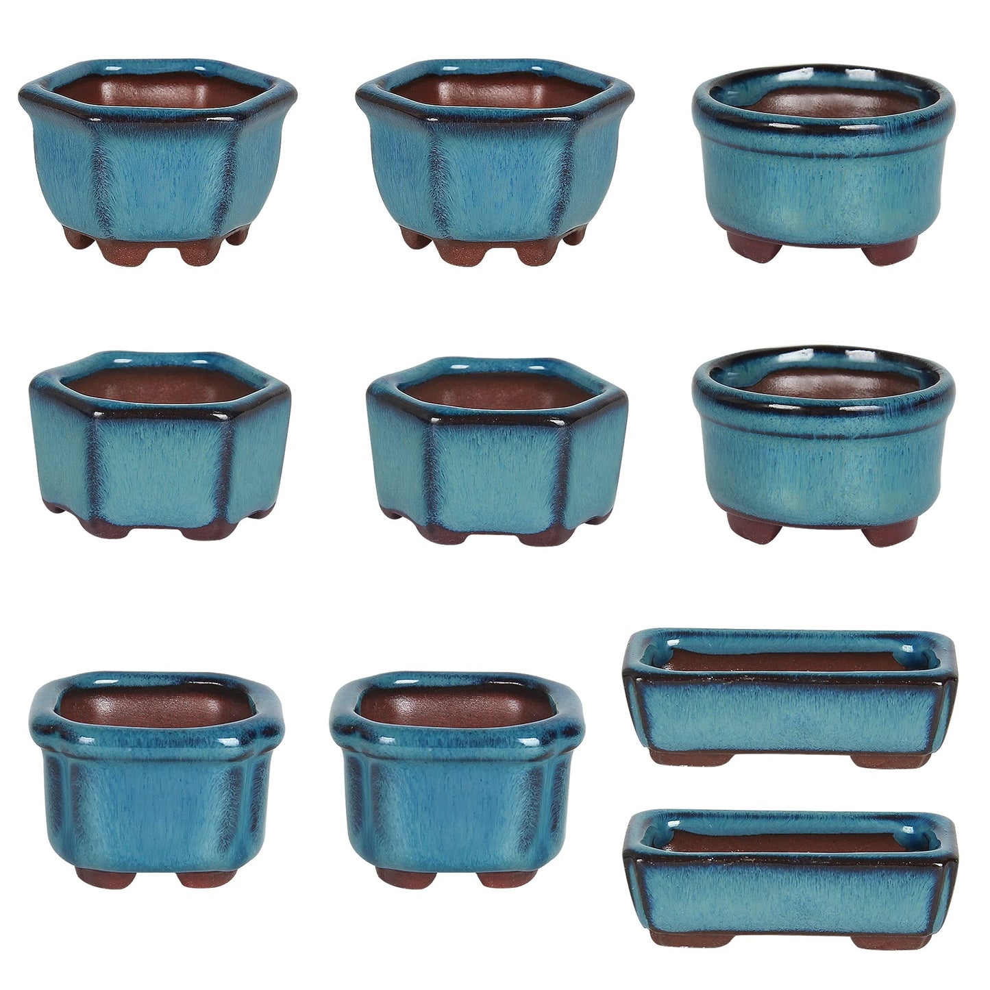 Bonsai Planter Succulent 1.8"(4.5cm) 10 Mini Glazed Pots