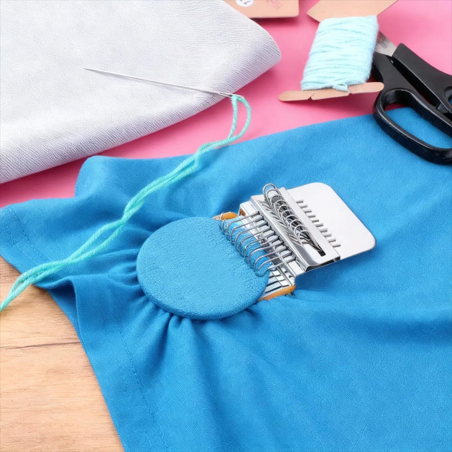 Mini Loom Machine Speedweve Darning Small Loom Machine Type Weave Tool 10 Hooks Speedweve Weaving Loom and 9 Yarn Knitting Needles Hand DIY Craft Weaving Repair Tool for Jeans, Socks Clothes