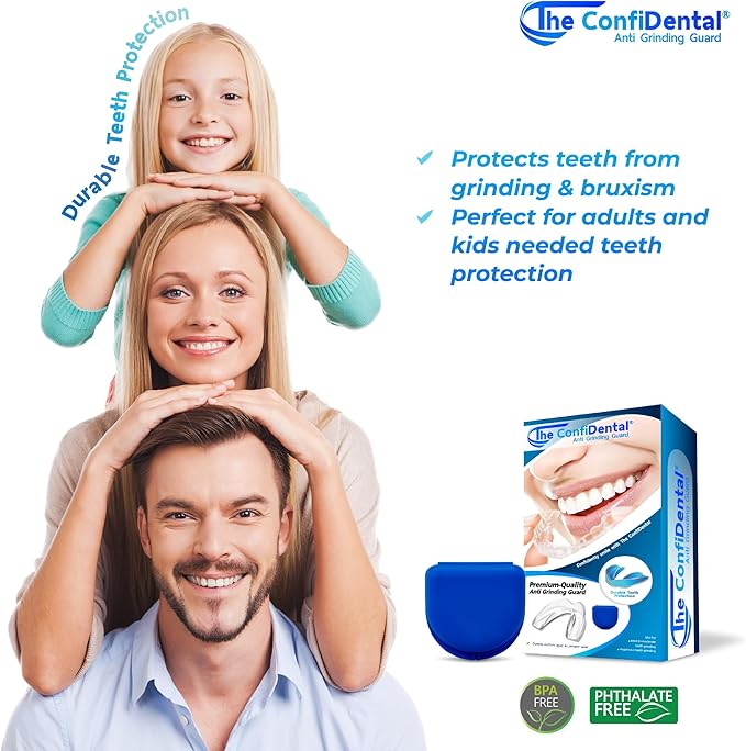 The ConfiDental Mouth Guard for Teeth Grinding and Clenching - Moldable Dental Nightguard Protection for Moderate Grinding with Additional Heavy-Duty - 4-Pack (3 Regular, 1 Heavy-Duty)