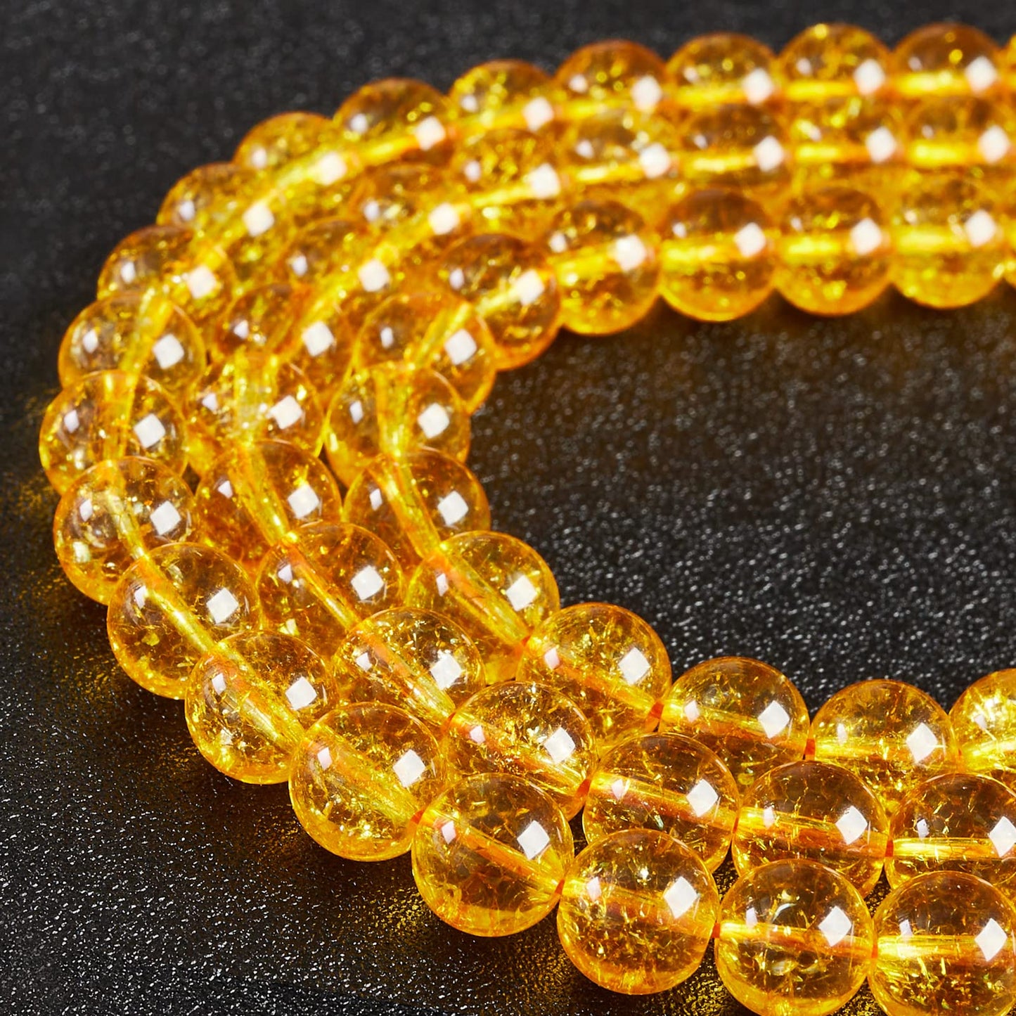 35pcs 10mm Natural Citrine Beads Gemstone Beads Round Loose Beads for Jewelry Making