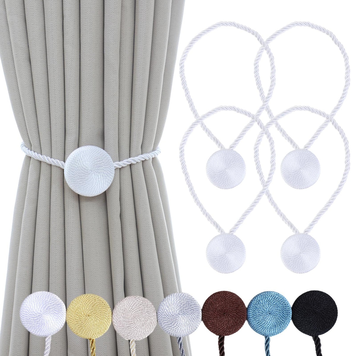 Magnetic Curtain Tiebacks (4 Count)