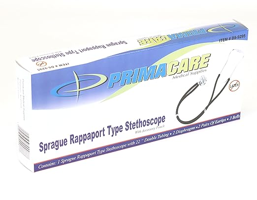 Primacare DS-9295-PK 30" Sprague Rappaport Style Stethoscope for Doctors, Nurses and Medical Students, First Aid Professional Dual Head Cardiology Kit for Men, Women and Pediatric, Pink