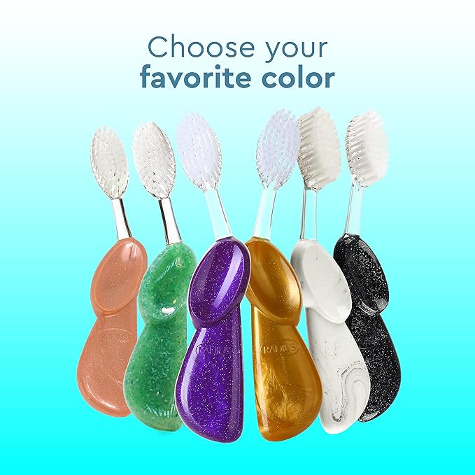 RADIUS Big Brush with Replaceable Head BPA Free & ADA Accepted Toothbrush Designed to Improve Gum Health & Reduce Gum Issues - Right Hand - Purple - Pack of 1