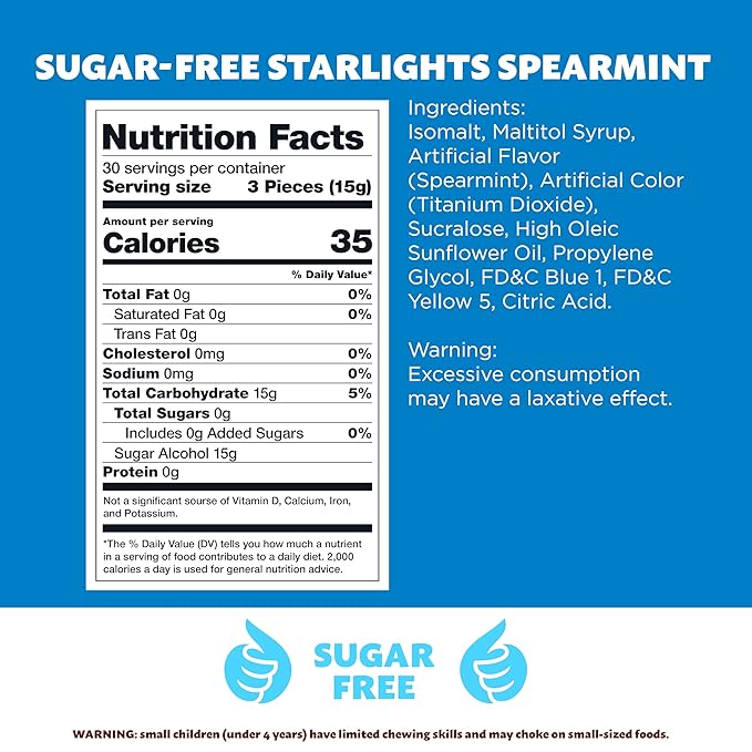 Sugar-Free Starlights Spearmint Hard Candy, 1-Pound Pack