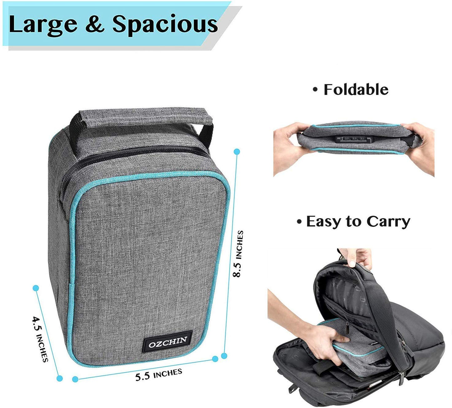 OZCHIN Smell Proof Bag with Combination Lock File Organizer Case Container Medicine Odorless Storage Lock Box Great Gift for Friend