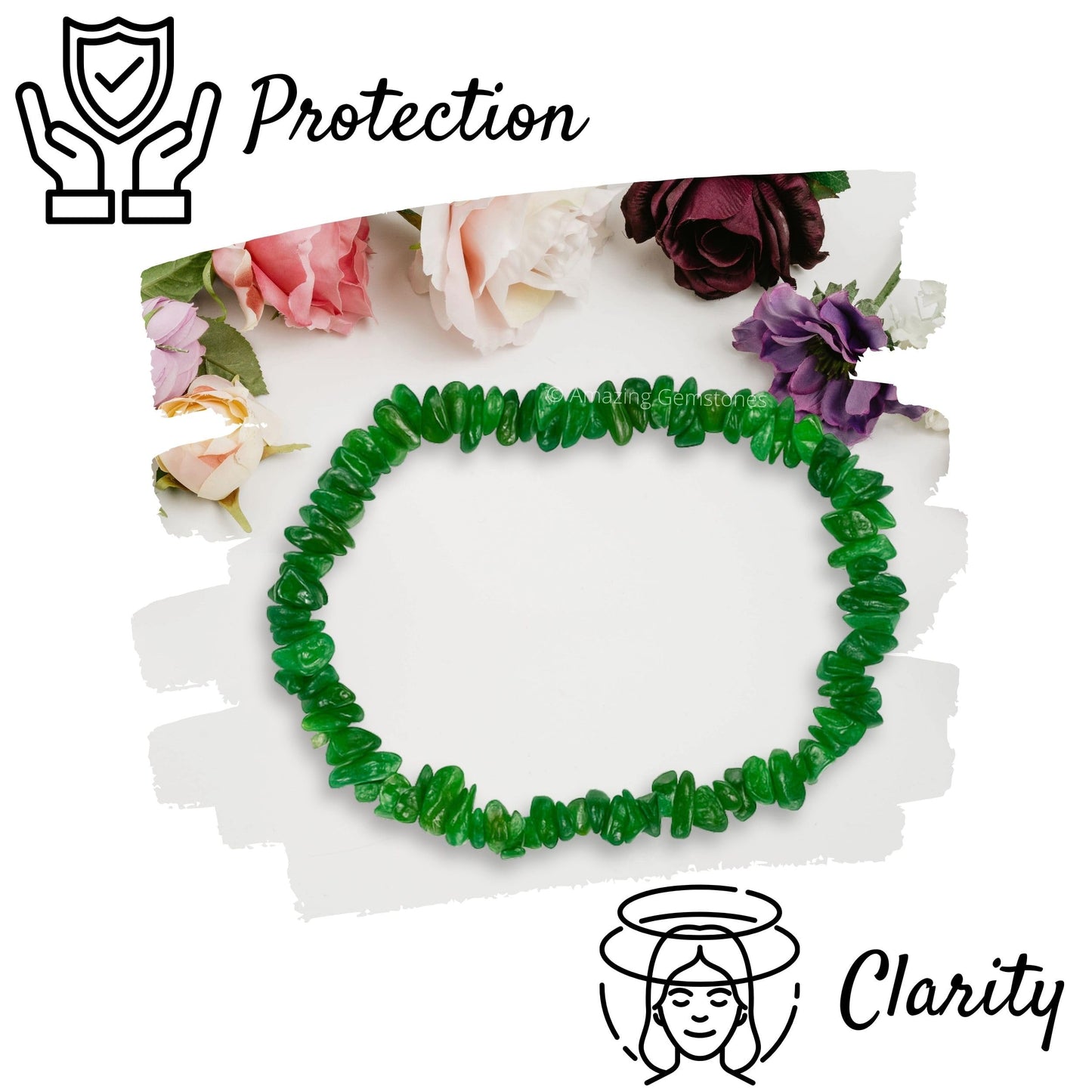 Amazing Gemstone Chips Bracelet (Green Aventurine)