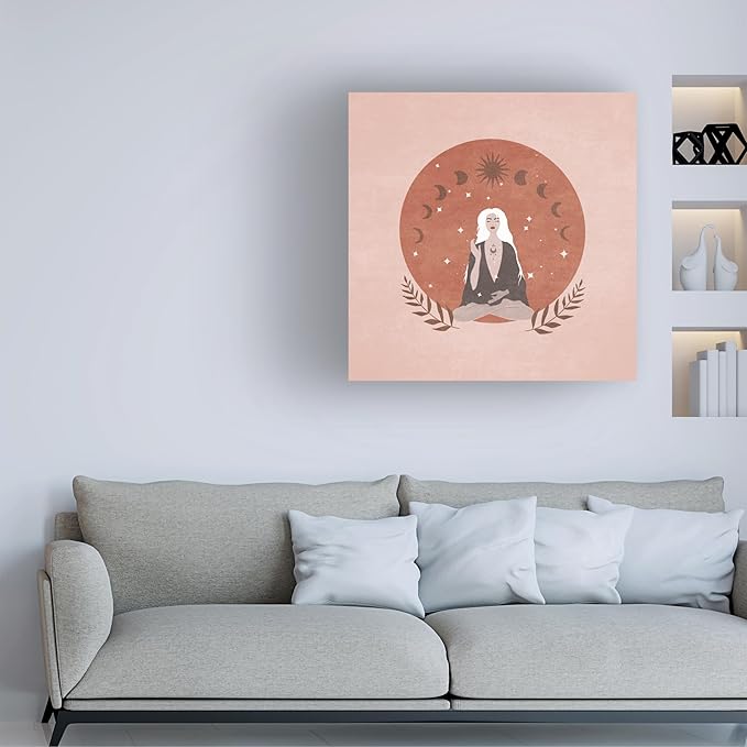 Trademark Fine Art Canvas Wall Art - Emel Tunaboylu 'Meditasyon Beyaz Sacli Kadin' Wall Art for Living Room, Bedroom, or Office Décor