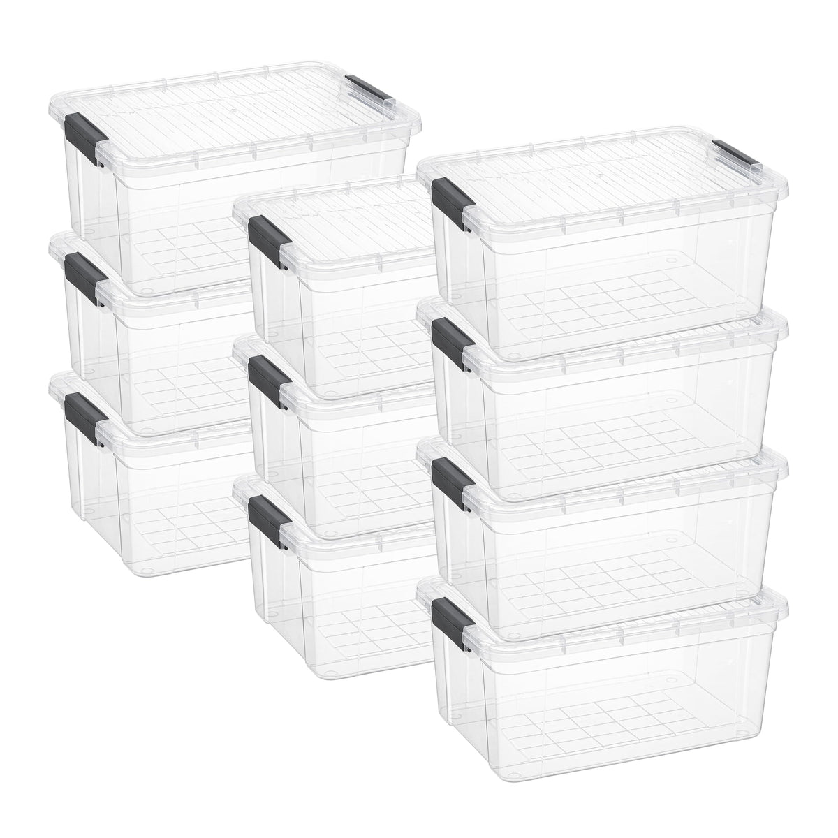 21 Quart Clear Plastic Storage Boxes with Lids (10 Count)