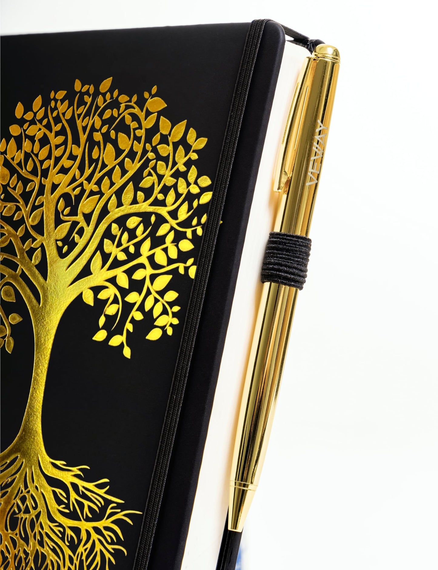 Veway Tree of Life Journal and Pen Gift Set - Vegan Leather Journal with Pen - Professional Diary for Women or Men - A5 Hardcover Fancy Notebook Gift Set - Index & 224 Lined Pages