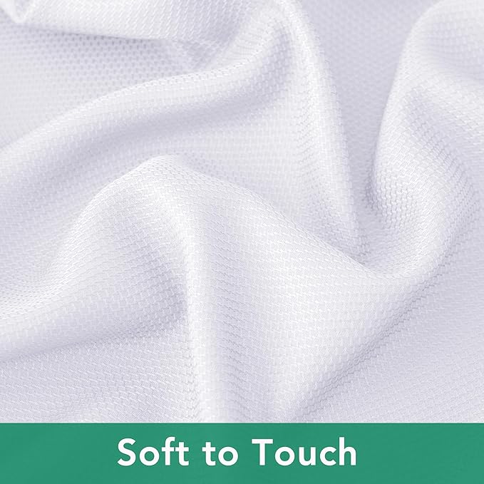 Biscaynebay Fabric Square Tablecloths 70x70 Inches, White Water Resistant Card Table Cloth Folding Table Cover for Dining, Kitchen, Wedding and Parties etc. Machine Washable