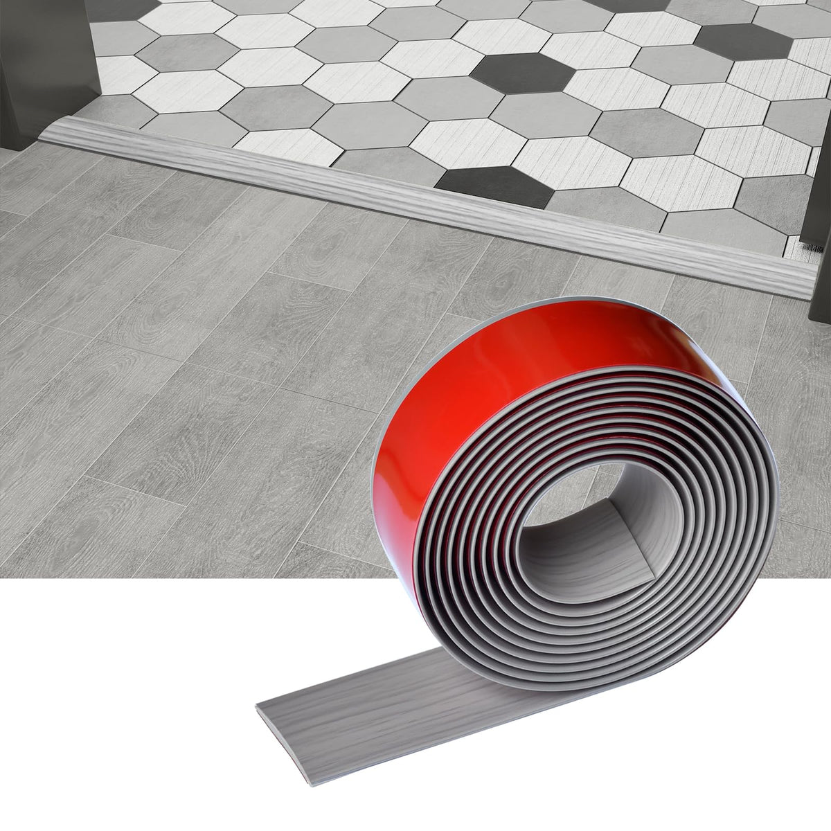 Floor Door Flat Transition Strip & Self Adhesive Floor Vinyl Floor Edge Trim Laminate Floor Gap Covering Joining Strip