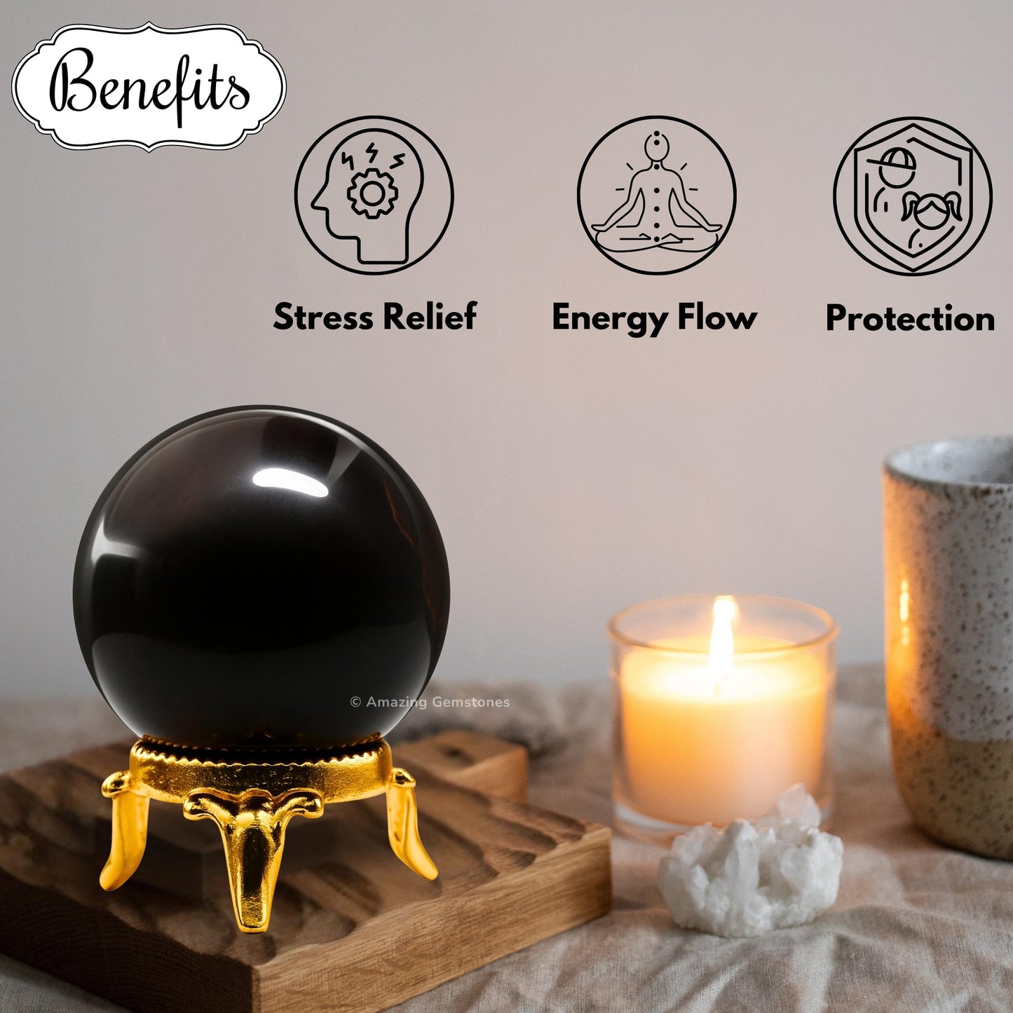 Amazing Gemstone Garnet Crystal Ball with Stand - 2 Inches Crystal Sphere Meditation Balls for Witchcraft and Decorative Balls