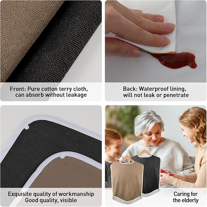 Pozico Adult Bibs for Eating Women/Men/elderly Washable,Waterproof, Clothing Protectors & Adult Bibs with Debris Trap