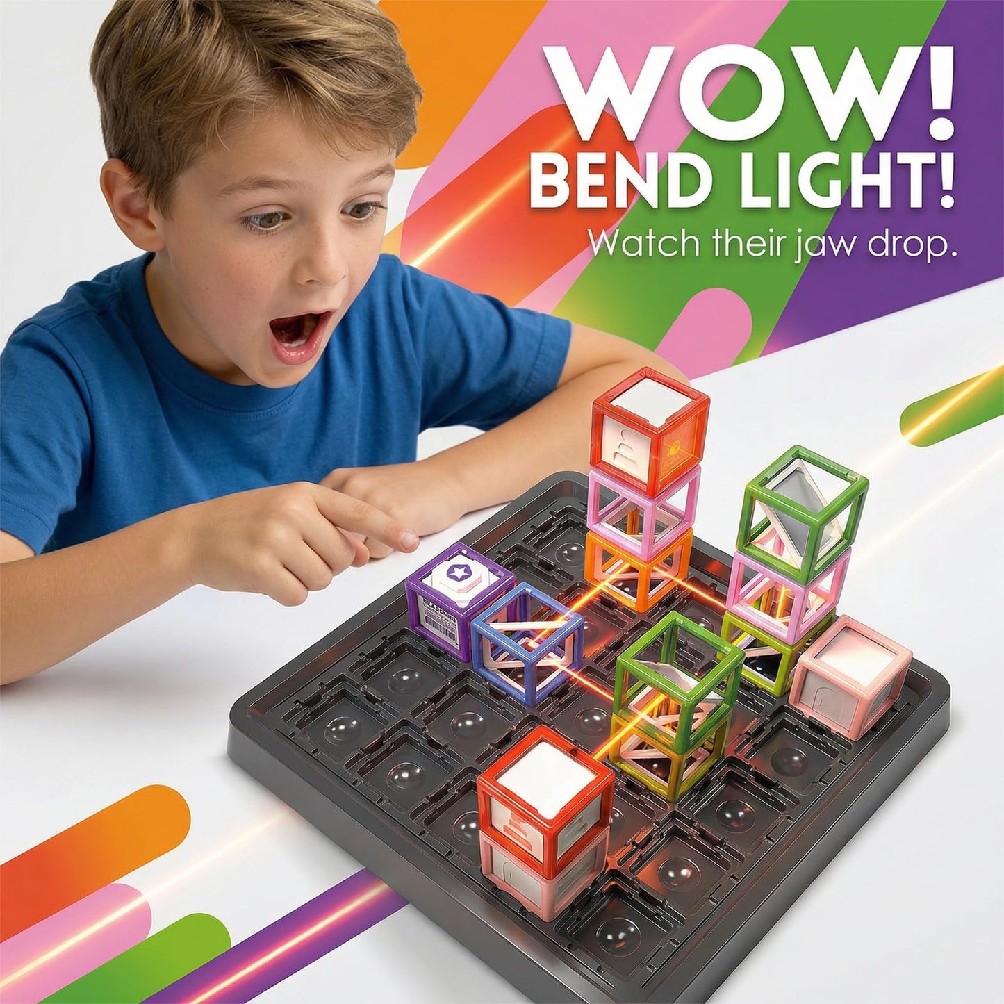 VkotaVkoty 2026 New Laser Maze Reasoning Game, STEM Toys for Ages 8-13 with 60+ Challenges Puzzle Game, Board Games for 8-13 Years Old Children Gift, Learning Education Toys for Space & Logic - 37 Pcs