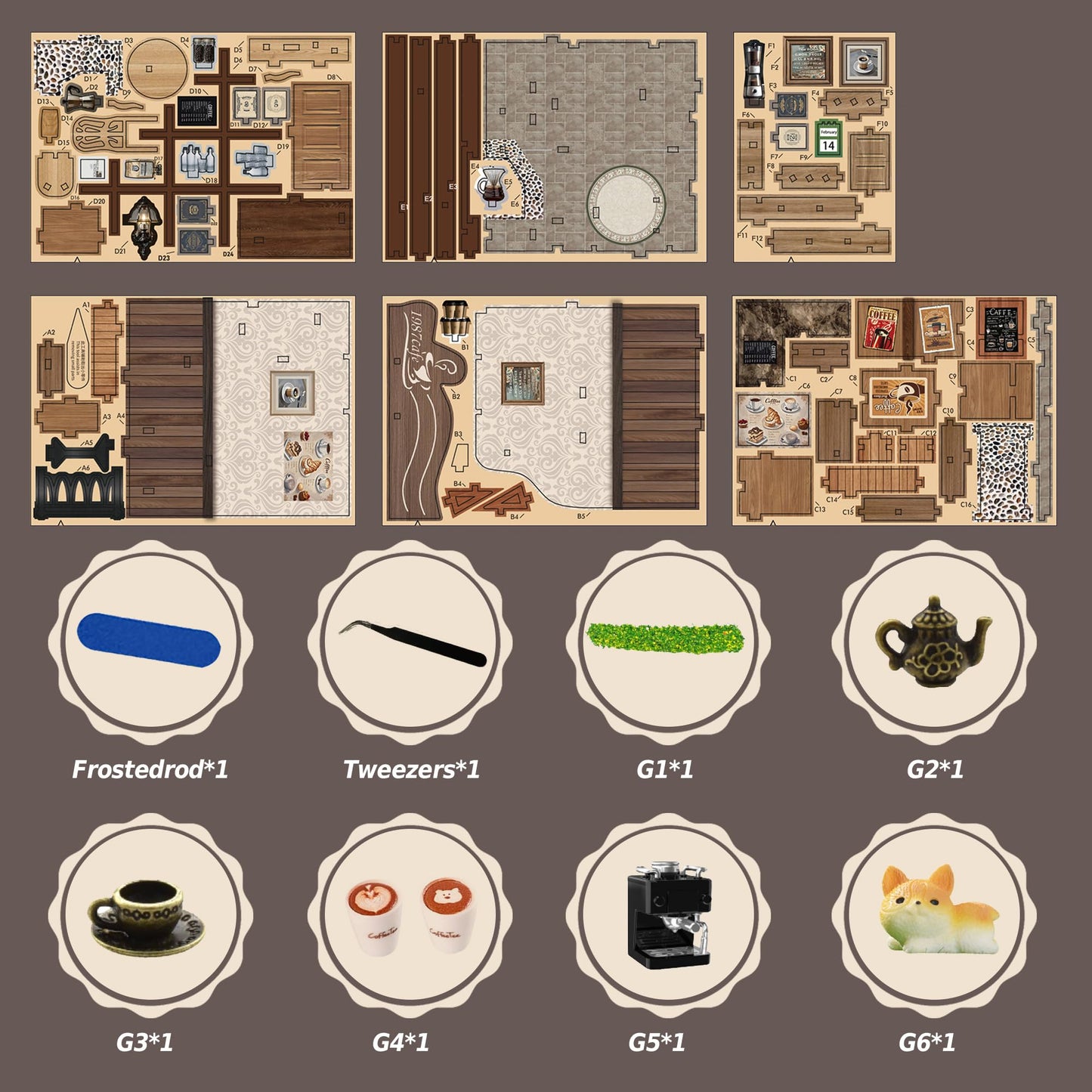 Soothee DIY Miniature Kit - 3D Puzzles for Adults & Teens, Book Nooks and Model Building Kits for Bookshelf Decor, Relaxing Craft & Unique Gift for Craft Lovers (Country Cafe)