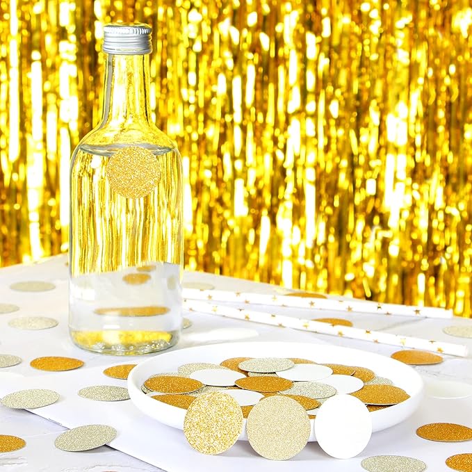 White-Gold Champagne Party Decorations Confetti - 300pcs Wedding Engagement Party Table Scatter,Bachelorette Neutral Baby Bridal Shower Confetti Mothers Fathers Day Decor Lasting Surprise