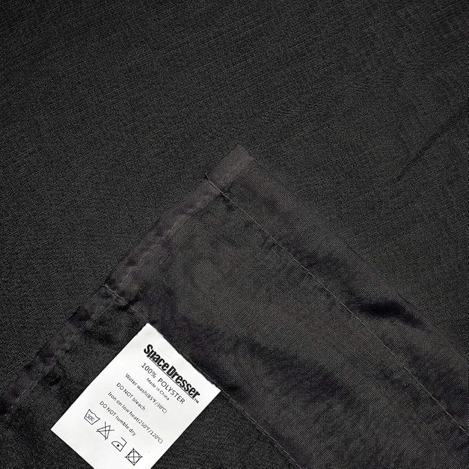 SpaceDresser Black Sheer Curtains 4 Panels Rod Pocket Semi-Sheer Curtain 72 Inches Long Light Filtering Voile Window Drapes for Bedroom Living Room Kitchen, Each 52W x 72L