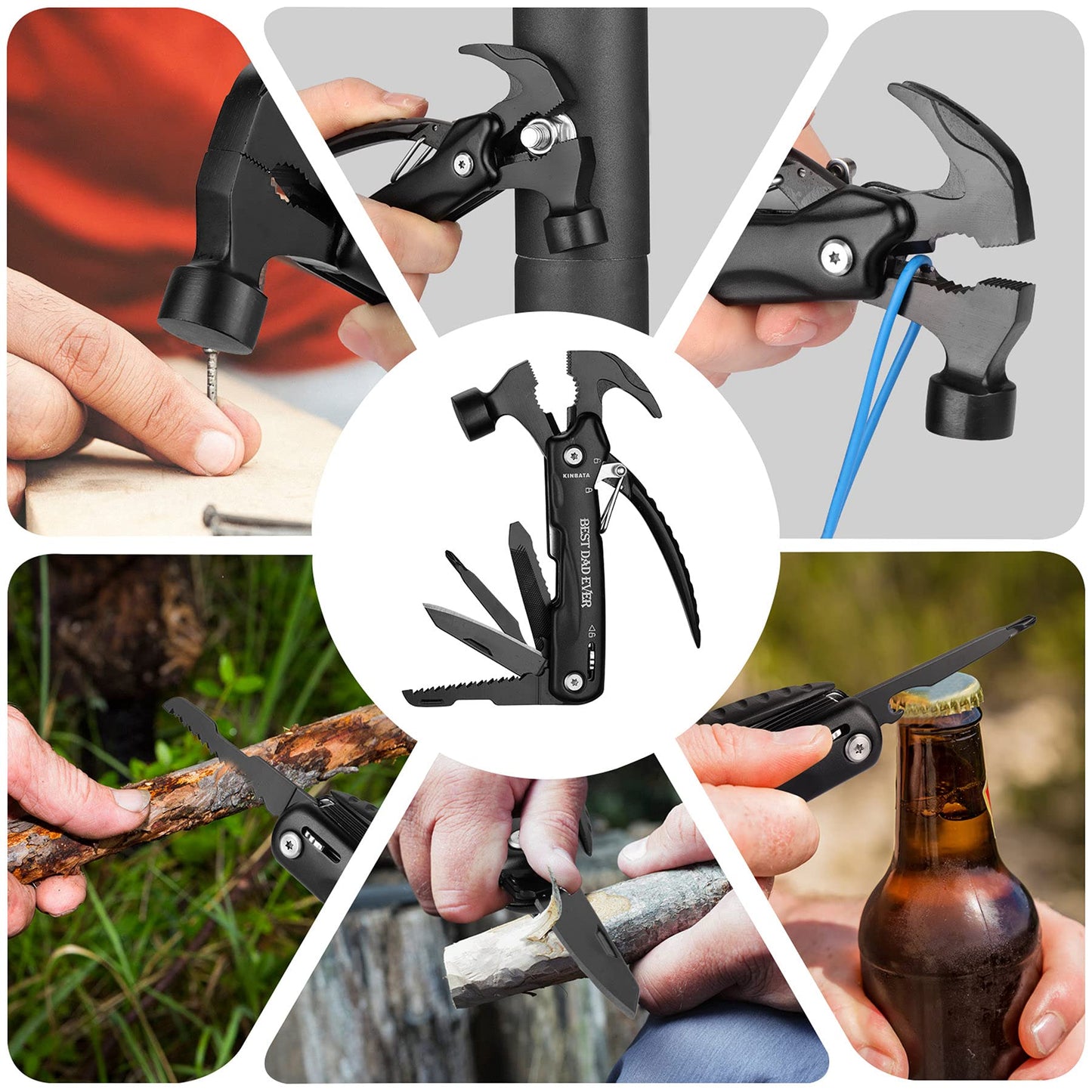 KINBATA Birthday Gift For Dad-Fathers Best Day for Dad Ever Gifts for Men from Daughter Son Wife Personalized Present for Him PaPa Multitool